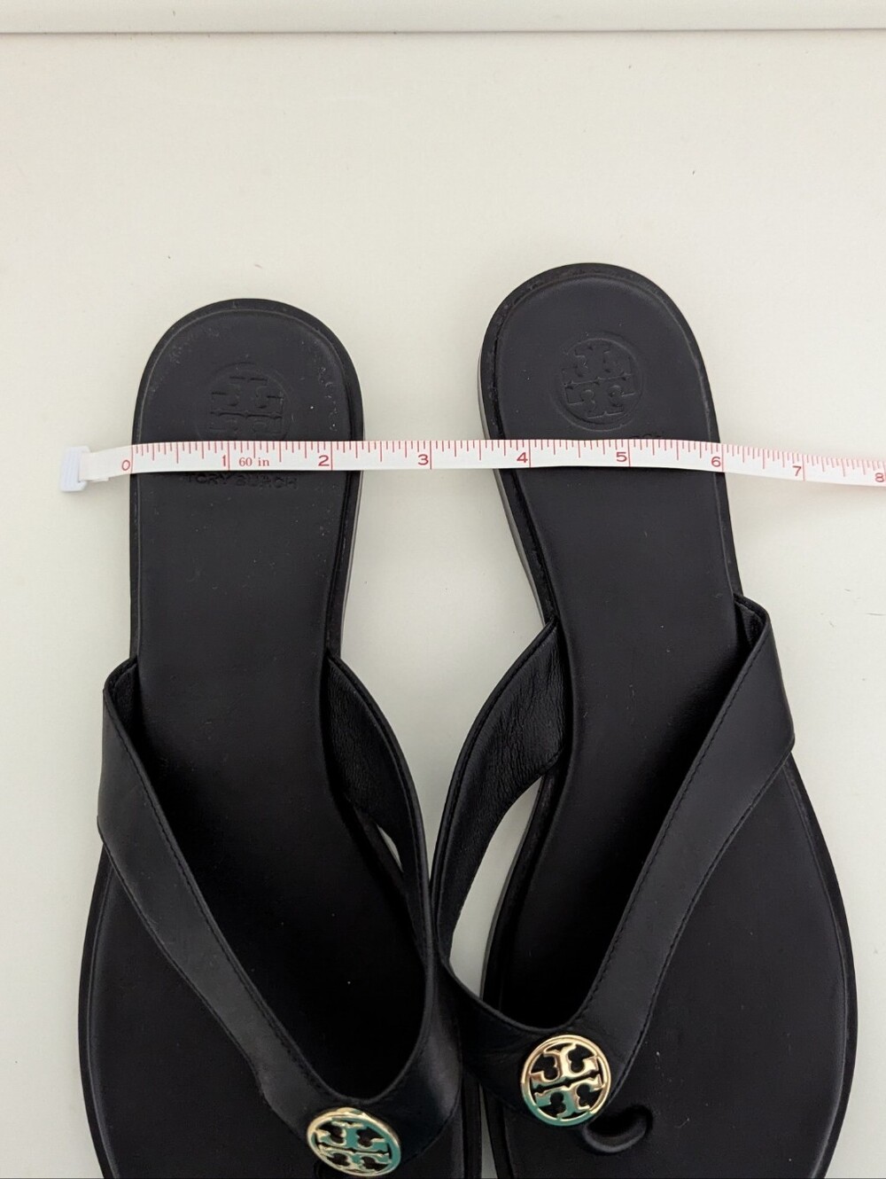 EUC! Tory Burch Benton Thong Sandal In Black Leather Size 9 - Picture 8 of 15